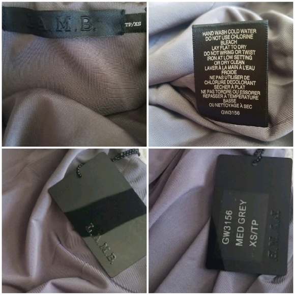 😍 L.A.M.B. STRETCH KNIT DRAPE BUSTIER TOP - Picture 4 of 8